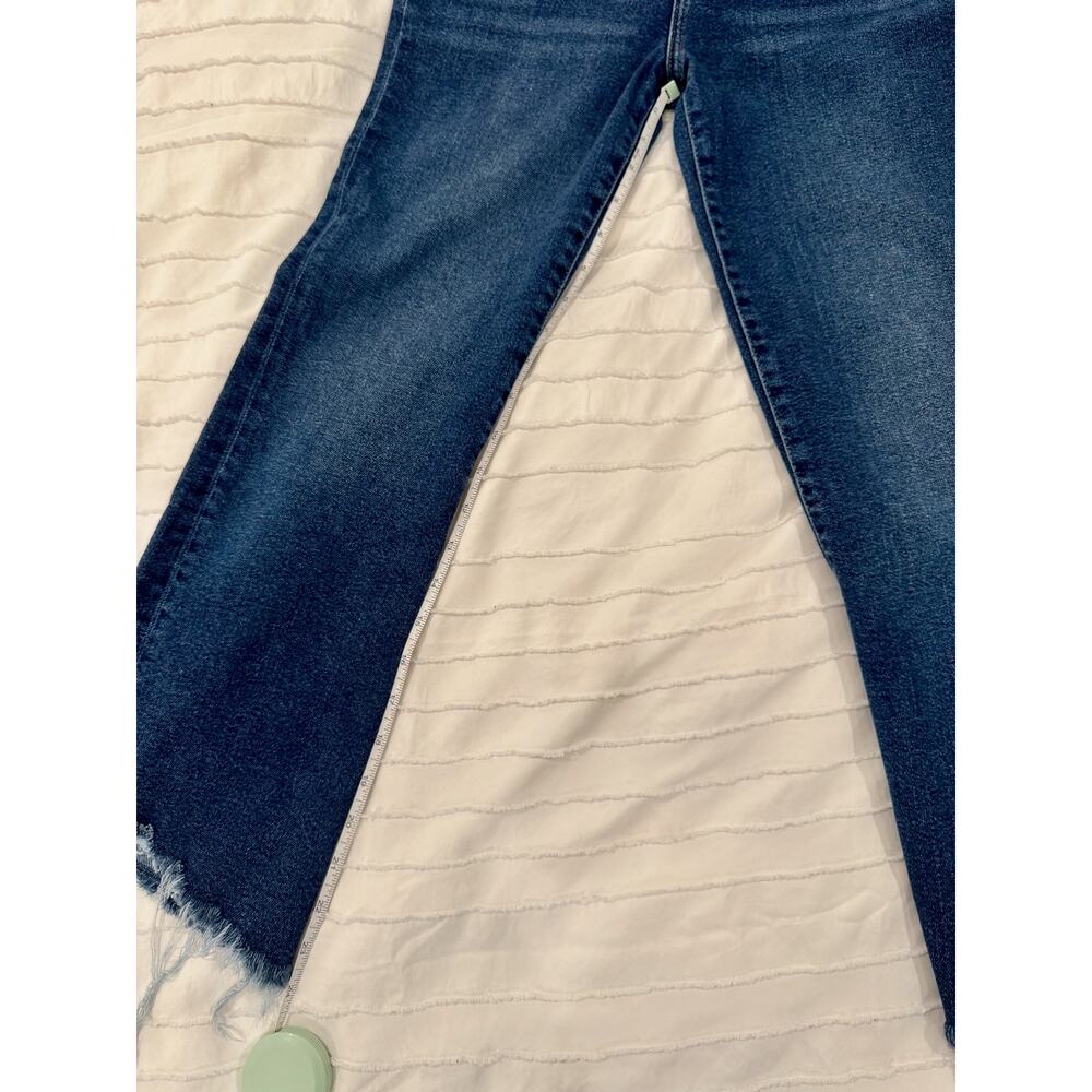 7 For All Mankind Luxe Vintage Slim Kick Jeans Deep Soul Raw Hem Women's 27 - Picture 10 of 16